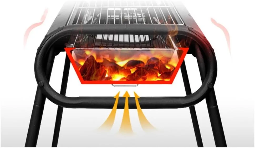 Stove Stainless Steel Rack Household Outdoor Charcoal Folding Stove/D/73 * 37 * 84Cm (D 73 * 37 * 84Cm)