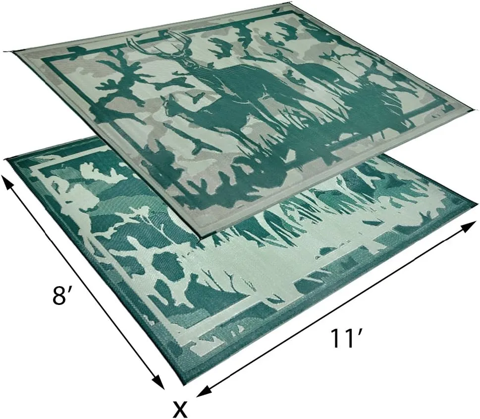 Stylish Camping HC8114 Desert Camo/Green 8'x11' Camo Deer Mat, 1 Pack