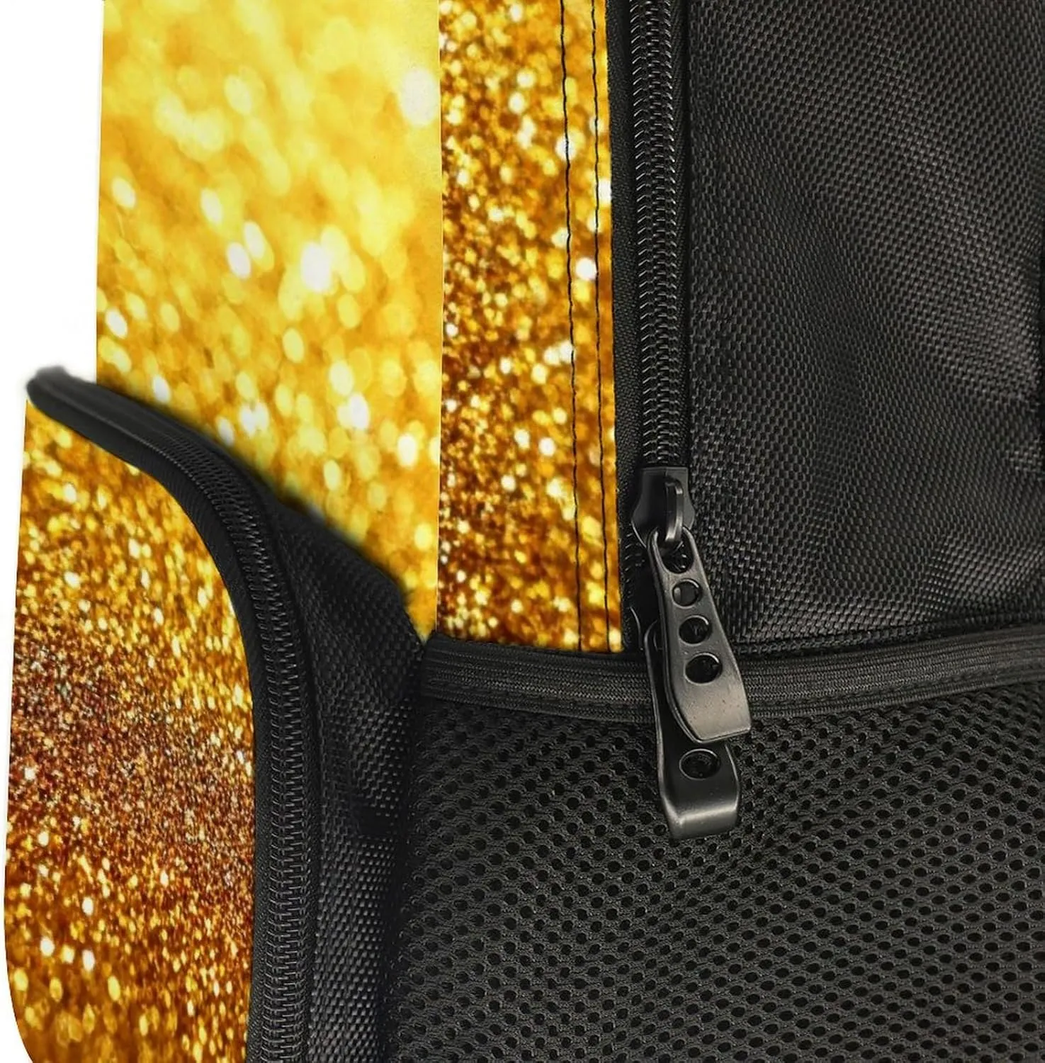 Supdreamc Lightweight Daypack Backpack for Trekking Work Running - Big Capacity Multipurpose Anti-Theft Bookbag, Beautiful Gold Bling Glitter Sparkles Pattern Business Computer Bag