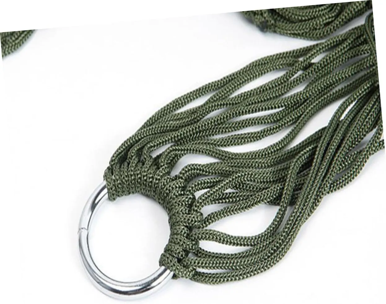 SUPVOX 1pc Nylon Mesh Hammock Portable Rope Sleeping Net for Outdoor Camping Hiking and Travel Lightweight and Easy to Store Dark Green Random Style