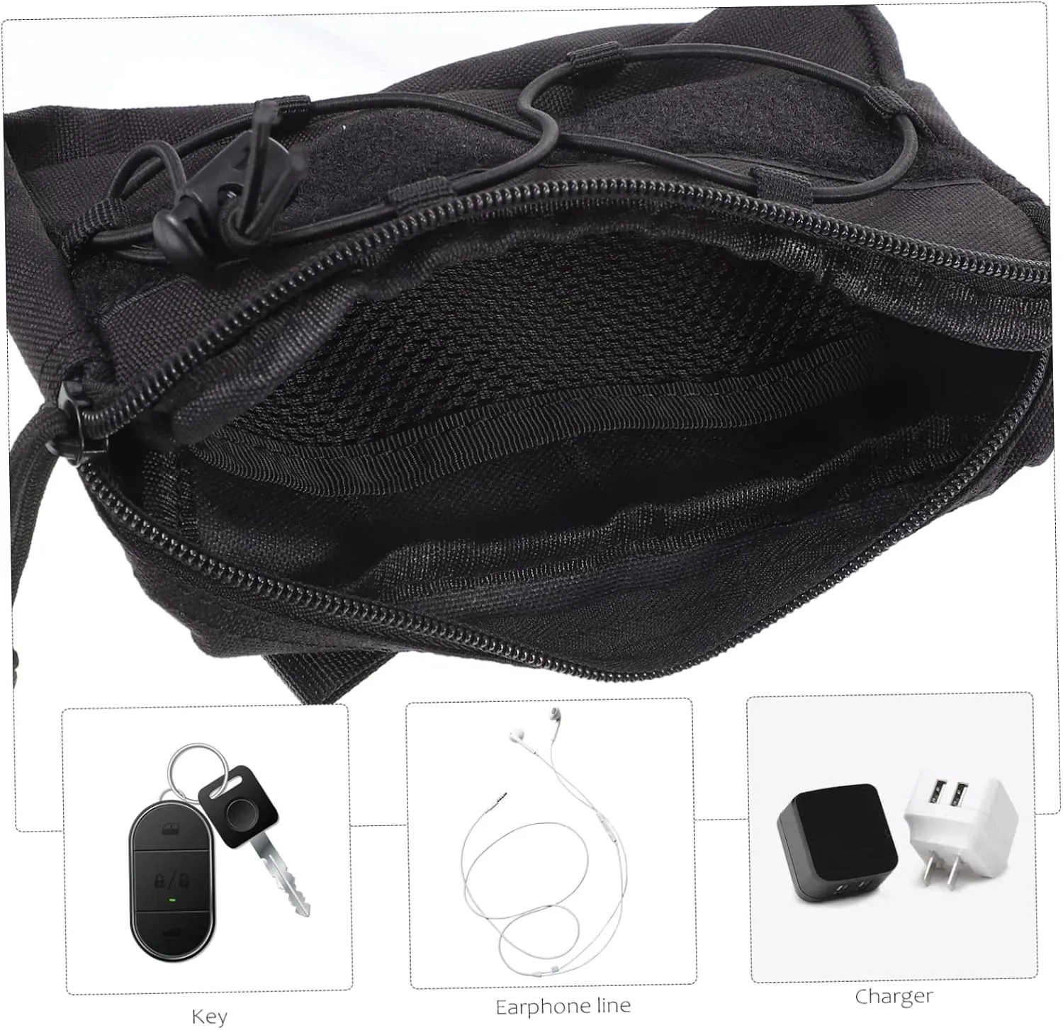 SUPVOX 2pcs Outdoor Sports Waist Bag Nylon Utility Pouch Compartments for Hiking Climbing Travel More Multi-purpose Storage Pack for Tools Phone Keys Cards