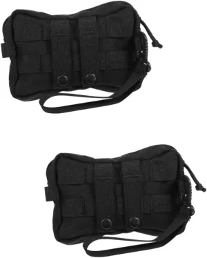 SUPVOX 2pcs Outdoor Sports Waist Bag Nylon Utility Pouch Compartments for Hiking Climbing Travel More Multi-purpose Storage Pack for Tools Phone Keys Cards
