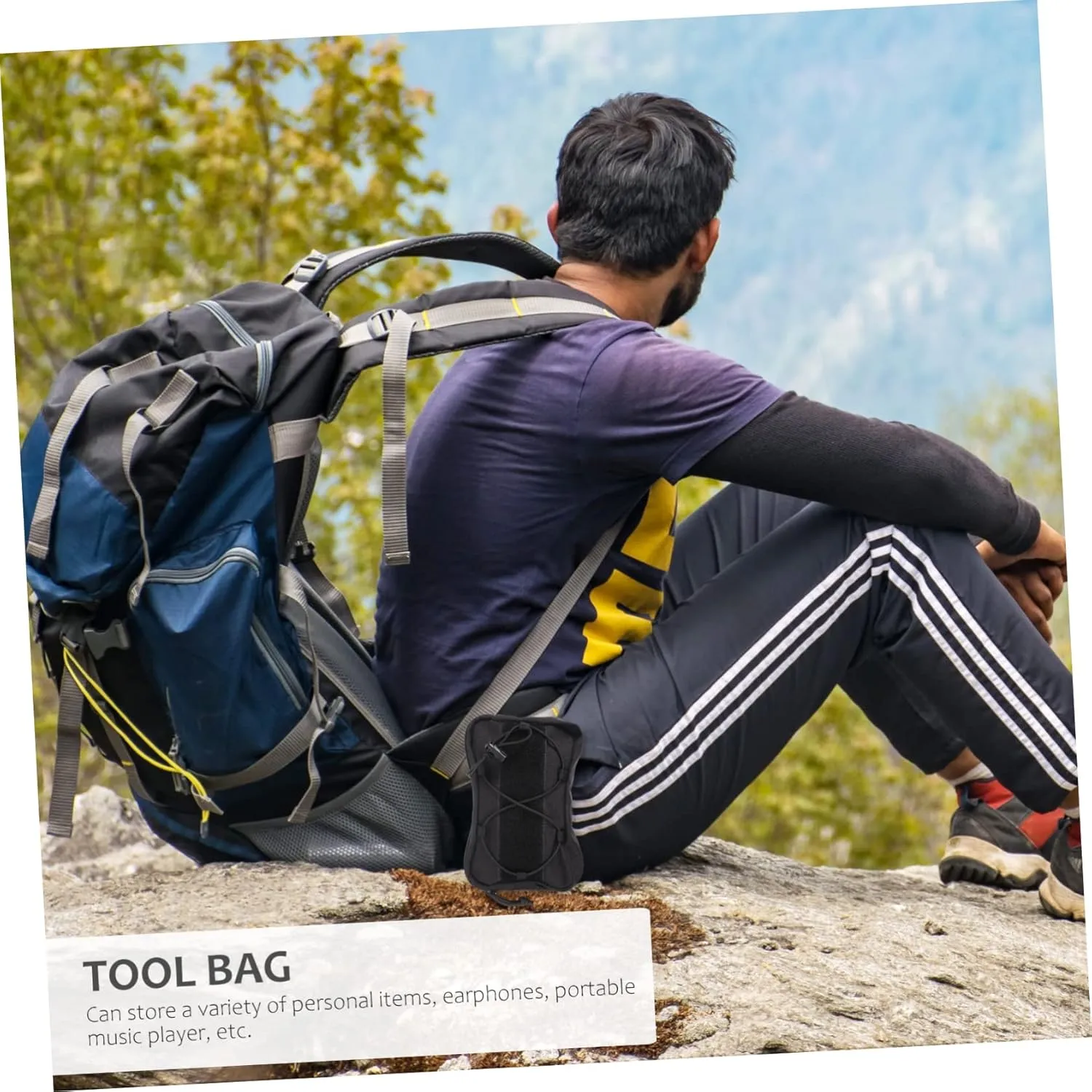 SUPVOX 2pcs Outdoor Sports Waist Bag Nylon Utility Pouch Compartments for Hiking Climbing Travel More Multi-purpose Storage Pack for Tools Phone Keys Cards