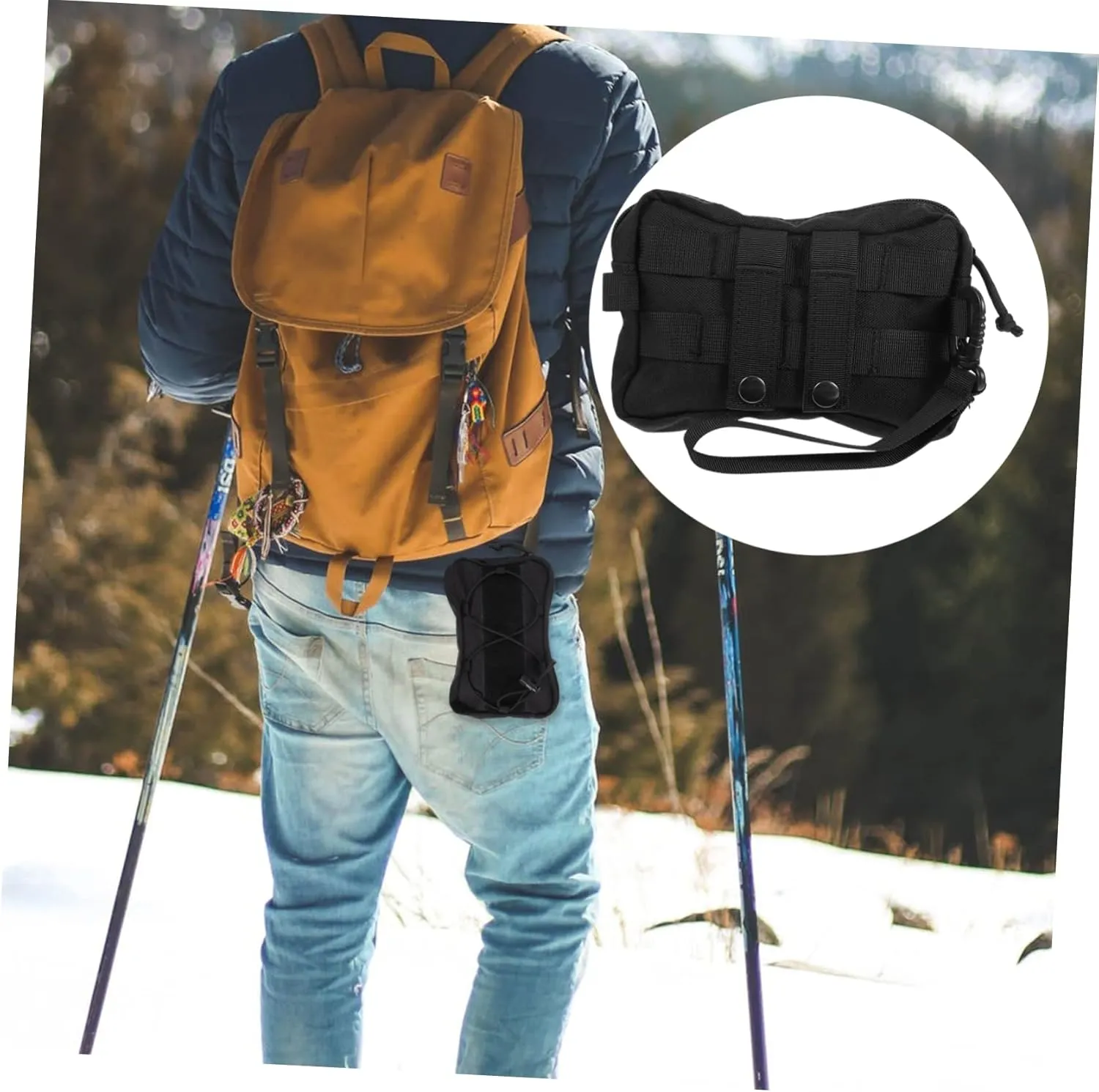 SUPVOX 2pcs Outdoor Sports Waist Bag Nylon Utility Pouch Compartments for Hiking Climbing Travel More Multi-purpose Storage Pack for Tools Phone Keys Cards