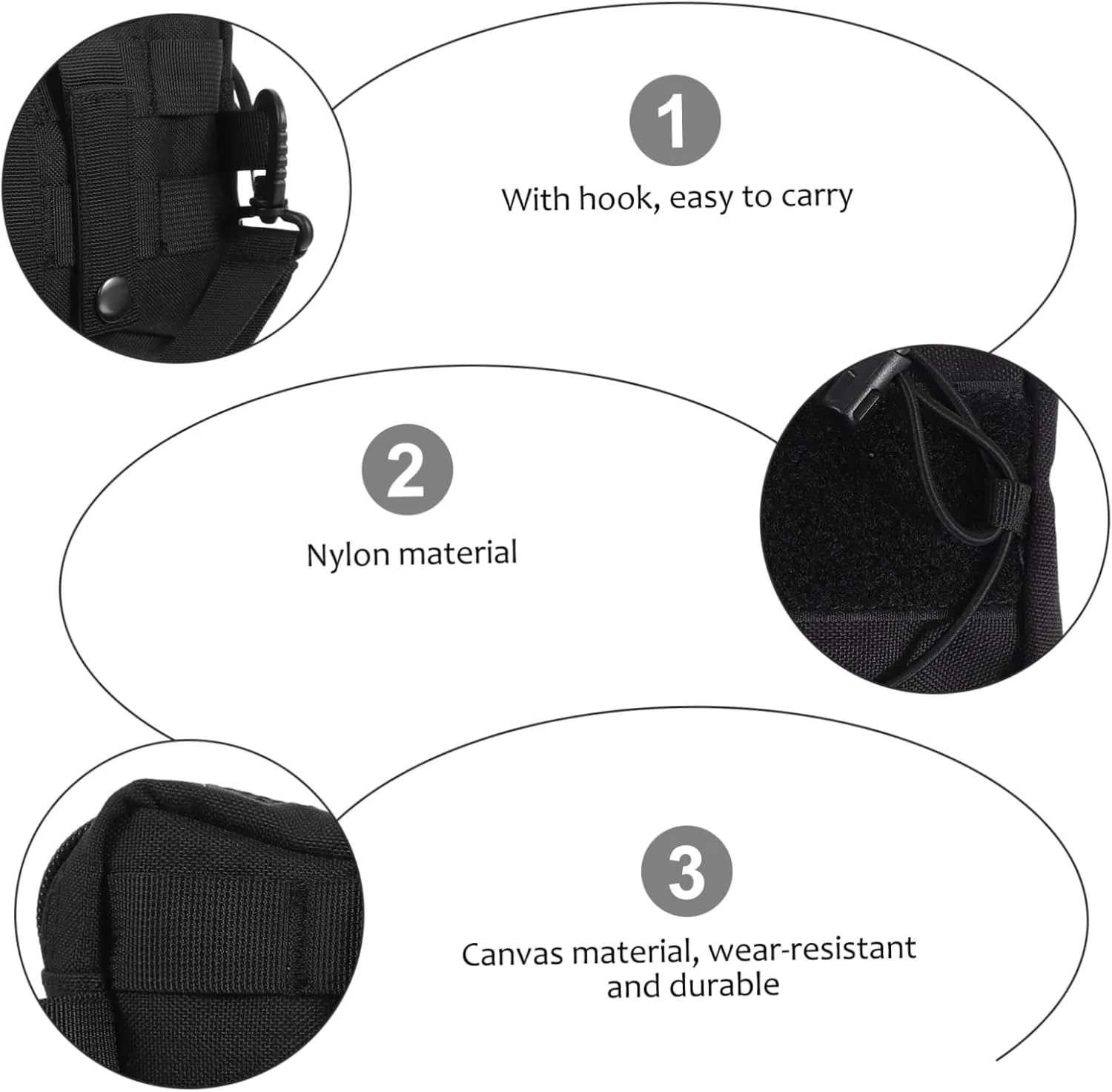 SUPVOX 2pcs Outdoor Sports Waist Bag Nylon Utility Pouch Compartments for Hiking Climbing Travel More Multi-purpose Storage Pack for Tools Phone Keys Cards