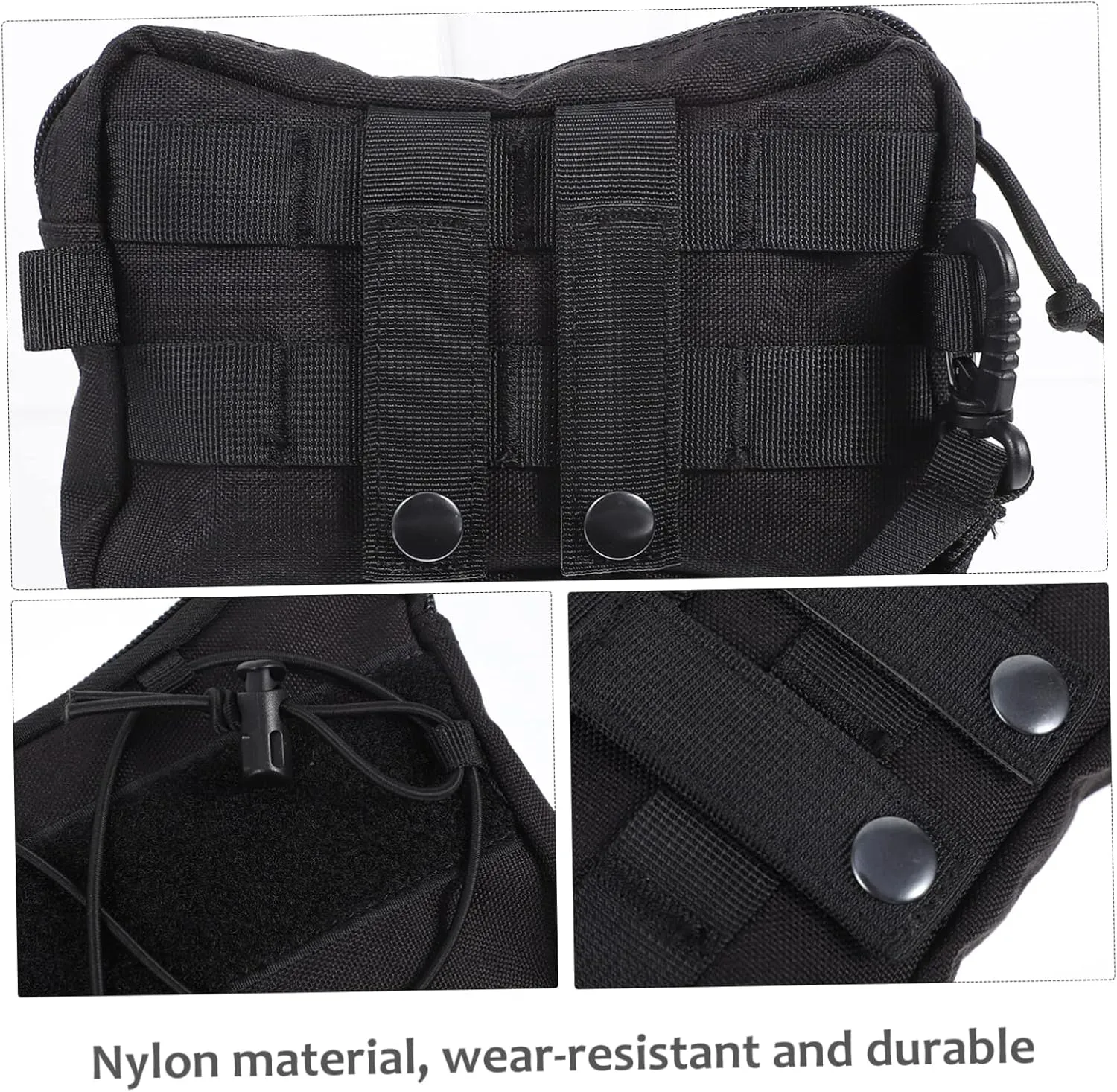 SUPVOX 2pcs Outdoor Sports Waist Bag Nylon Utility Pouch Compartments for Hiking Climbing Travel More Multi-purpose Storage Pack for Tools Phone Keys Cards