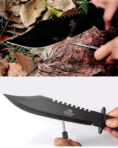 Survival Hunting Knife w/ Sheath,15" Fixed Blade Tactical Bowie Knife