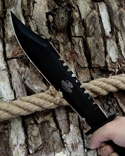 Survival Hunting Knife w/ Sheath,15" Fixed Blade Tactical Bowie Knife