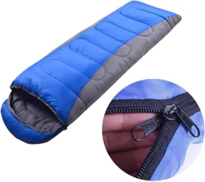 Survival Sleeping Bag Winter Thickening Outdoor Sleeping Bag Waterproof Windproof Zipper Drawstring Hood for Hiking