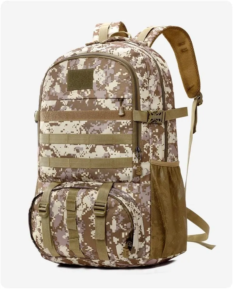 Tactical Backpack Military Molle Hiking 36-55L tactical camouflage outdoor sports camouflage bag hiking jungle camouflage dark green
