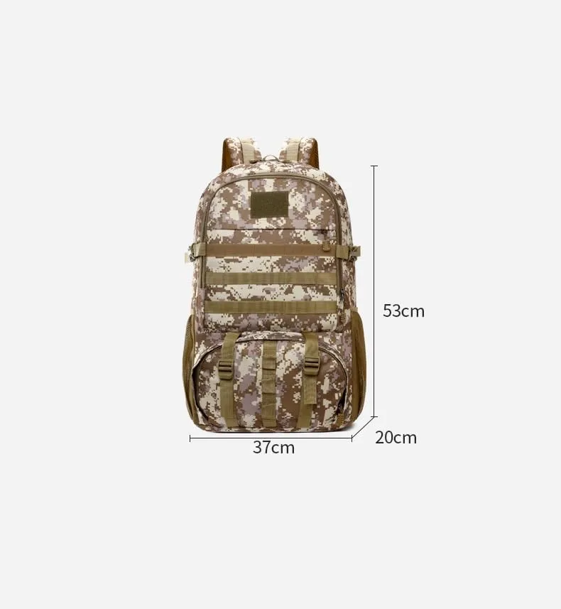 Tactical Backpack Military Molle Hiking 36-55L tactical camouflage outdoor sports camouflage bag hiking jungle camouflage dark green