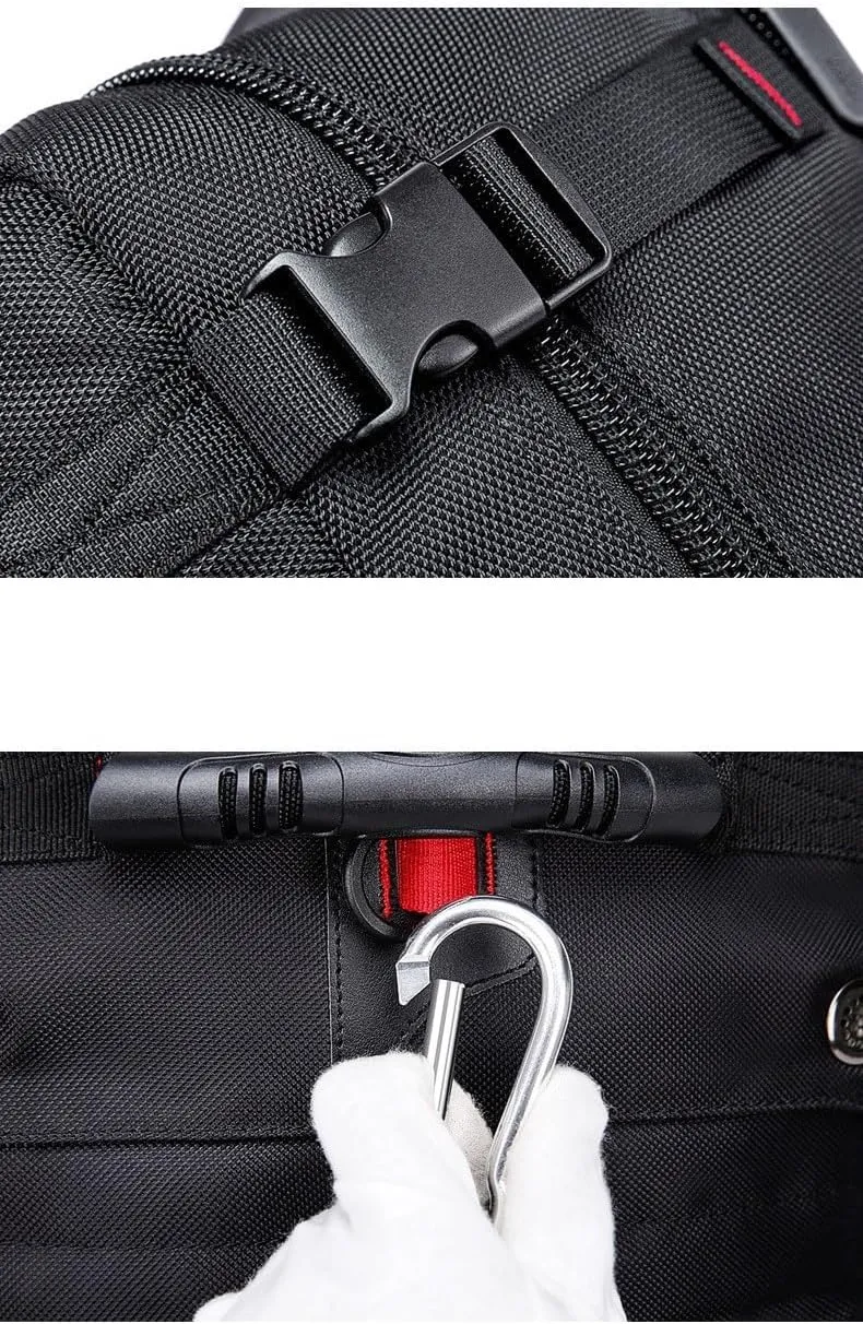 Tactical Backpack Military Molle Hiking 36-55L travel casual sporty outdoor duffel bag black (40L) combination lock