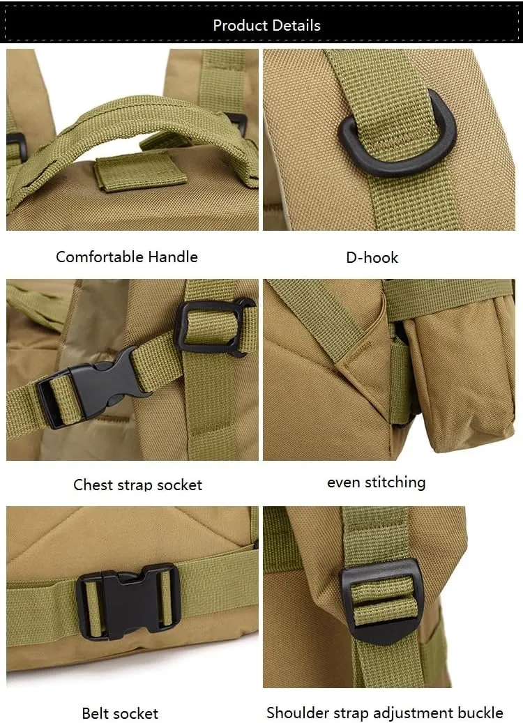 Tactical Backpack Military Molle Hiking 55L Outdoor mountaineering camping traveling camouflage tactical desert digital