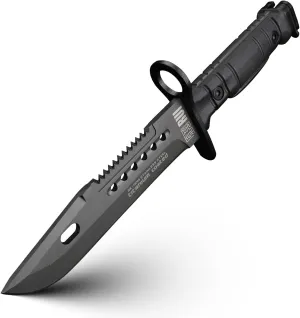 Tactical fixed blade survival knife, total length 13 inches (black)