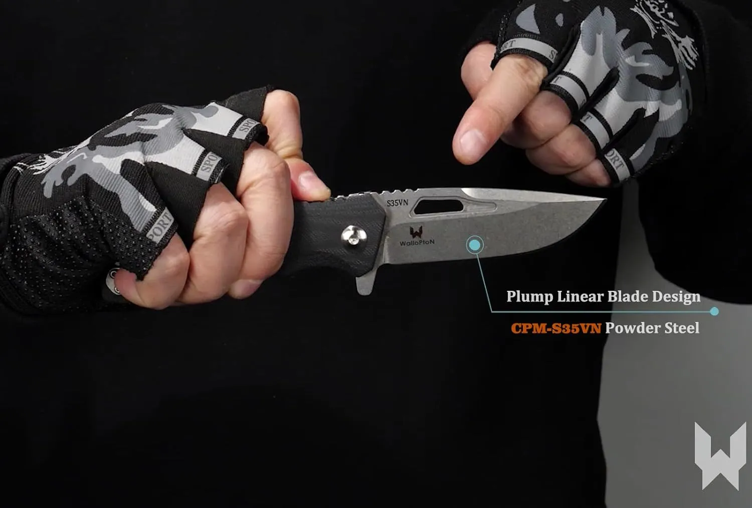 Tactical Folding Knife - CPM S35VN Steel, G10 Handle - Plump Linear Blade Design - Great for Outdoor Survival Camping Hunting, Ideal Gifts for Men. Eagleye Series