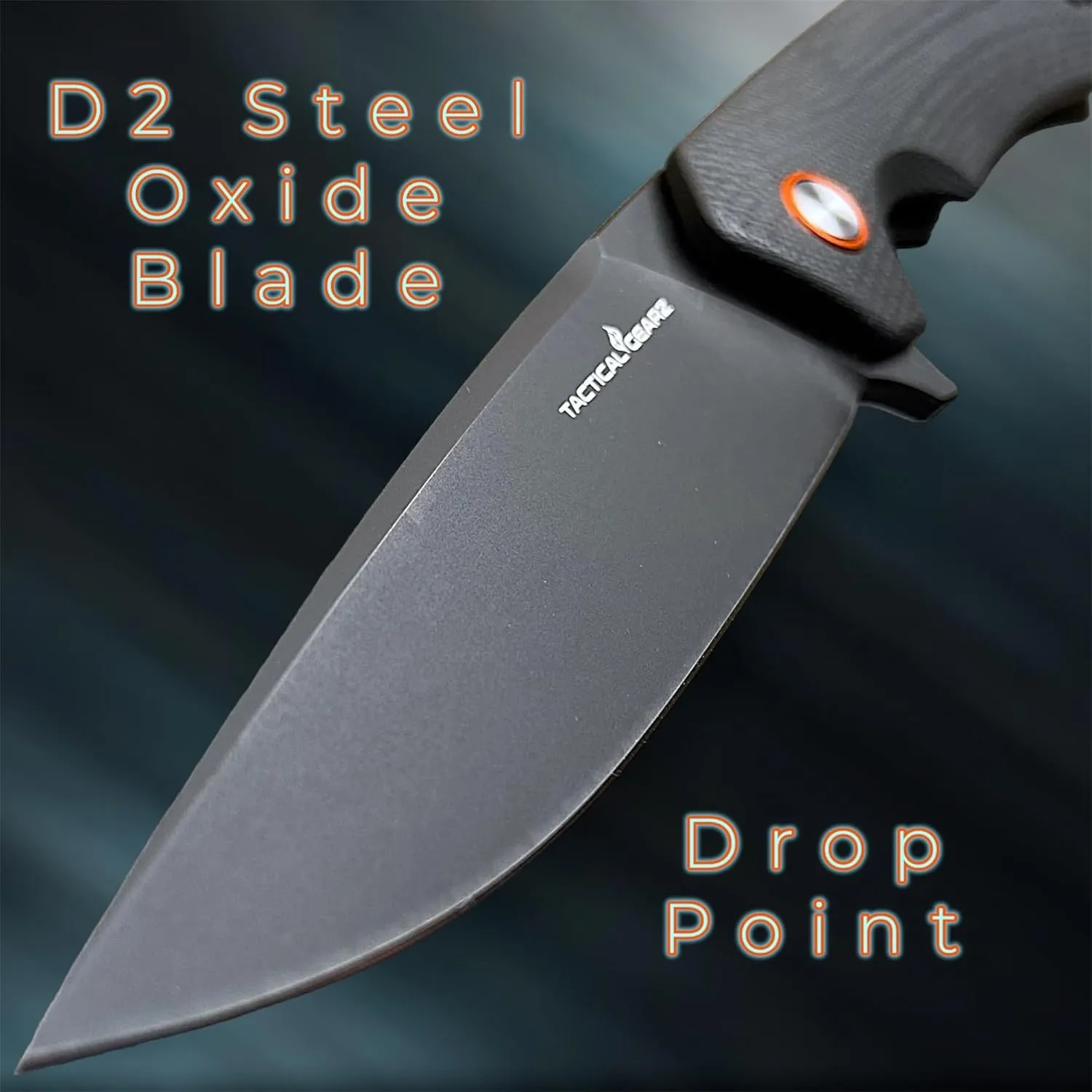 TACTICAL GEARZ EDC Pocket Folding Knife, G10 Handle, D2 Steel Blade (Naos ST Oxide)