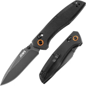 Tactical Knife Pocket Folding Knife Survival Knife Axis Lock Knife 3.39'' 440C Stainless Steel Blade G10 Handle Perfect for Camping Survival Christmas Gifts for Men & Women