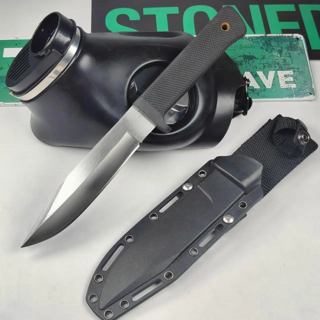 Tactical Knife with Sheath,Fixed Blade Hunting Knife,Blade 5Cr15 Steel,Handle ABS,Clip Point For Camping Hunting Survival Knife Hiking Tools, Gifts for Men Women