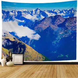 Tapestry SAAS Cloud Above Hiking Alpine Fee Valley Nature Travel Parks Panorama Outdoor Rock Alps Landscape Cool Tapestry Wall Tapestry for Bedroom Wall Decor 80x60 Inch