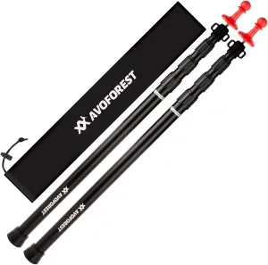 Tarp Poles Heavy Duty Adjustable, AVOFOREST Aviation Aluminum 8.7FT Tent Poles Lengthen and Thicken with Protection Cap Awning Poles Set of 2 for Hiking
