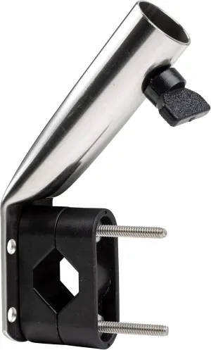 Taylor Made Flag Pole Socket Rail Mount - 3/4" to 7/8" Rails — Perpendicular Mount with Adjustable Angle - Secure Fit - Made in the USA from T304 Stainless-Steel — 2020109097