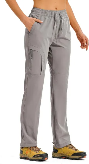 TBMPOY Women's Hiking Pants Water Resistant Lightweight Quick Dry Cargo Travel Fishing Work Camping Pant with 4 Pockets