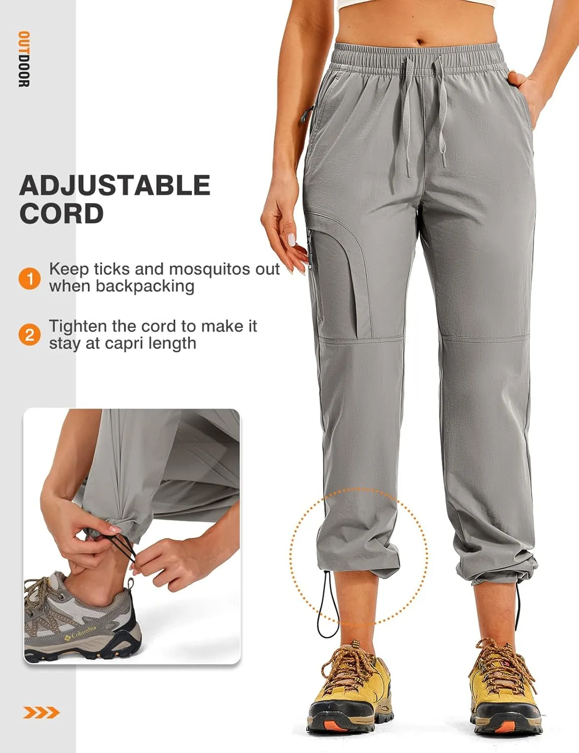 TBMPOY Women's Hiking Pants Water Resistant Lightweight Quick Dry Cargo Travel Fishing Work Camping Pant with 4 Pockets