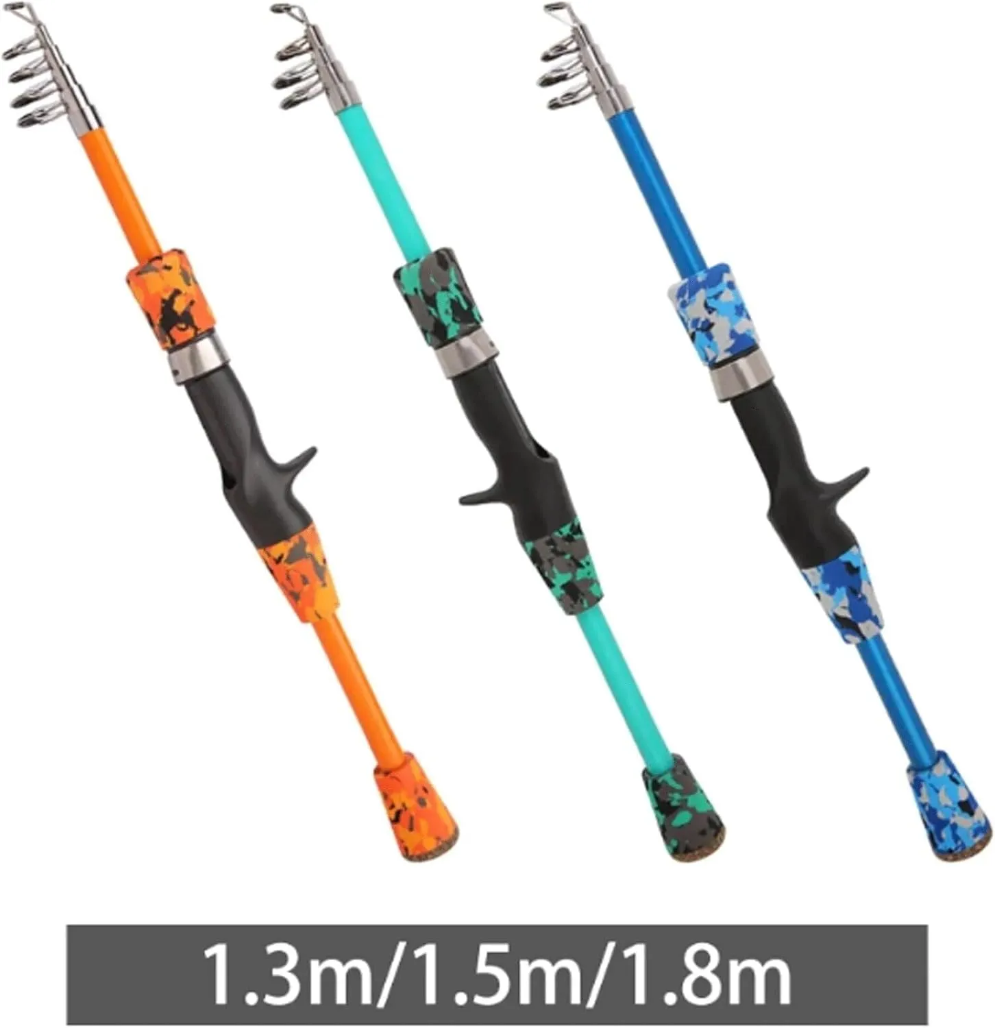 Telescopic Fishing Rod, 1.3m-1.8m Carbon Fiber, Lightweight & Portable, Smooth Ceramic Guides, EVA Handle, Ideal for Bass, Trout & More