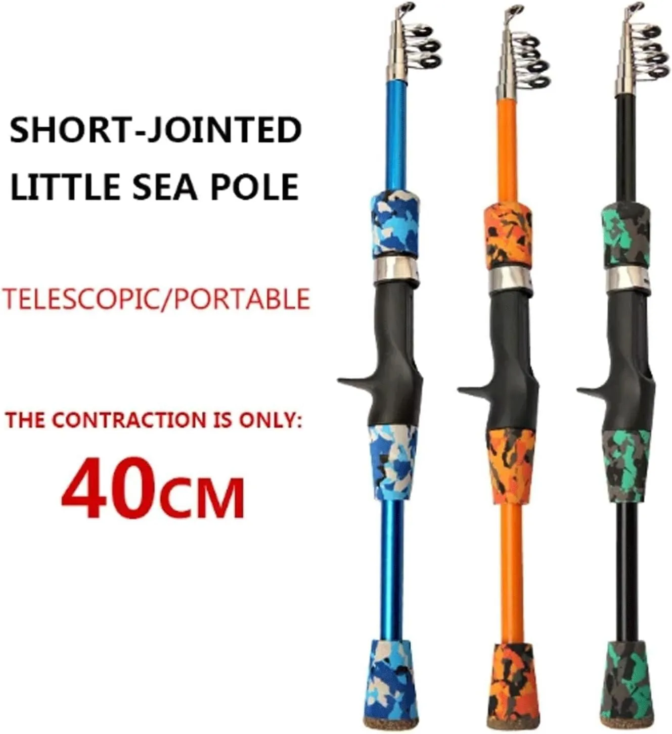 Telescopic Fishing Rod, 1.3m-1.8m Carbon Fiber, Lightweight & Portable, Smooth Ceramic Guides, EVA Handle, Ideal for Bass, Trout & More