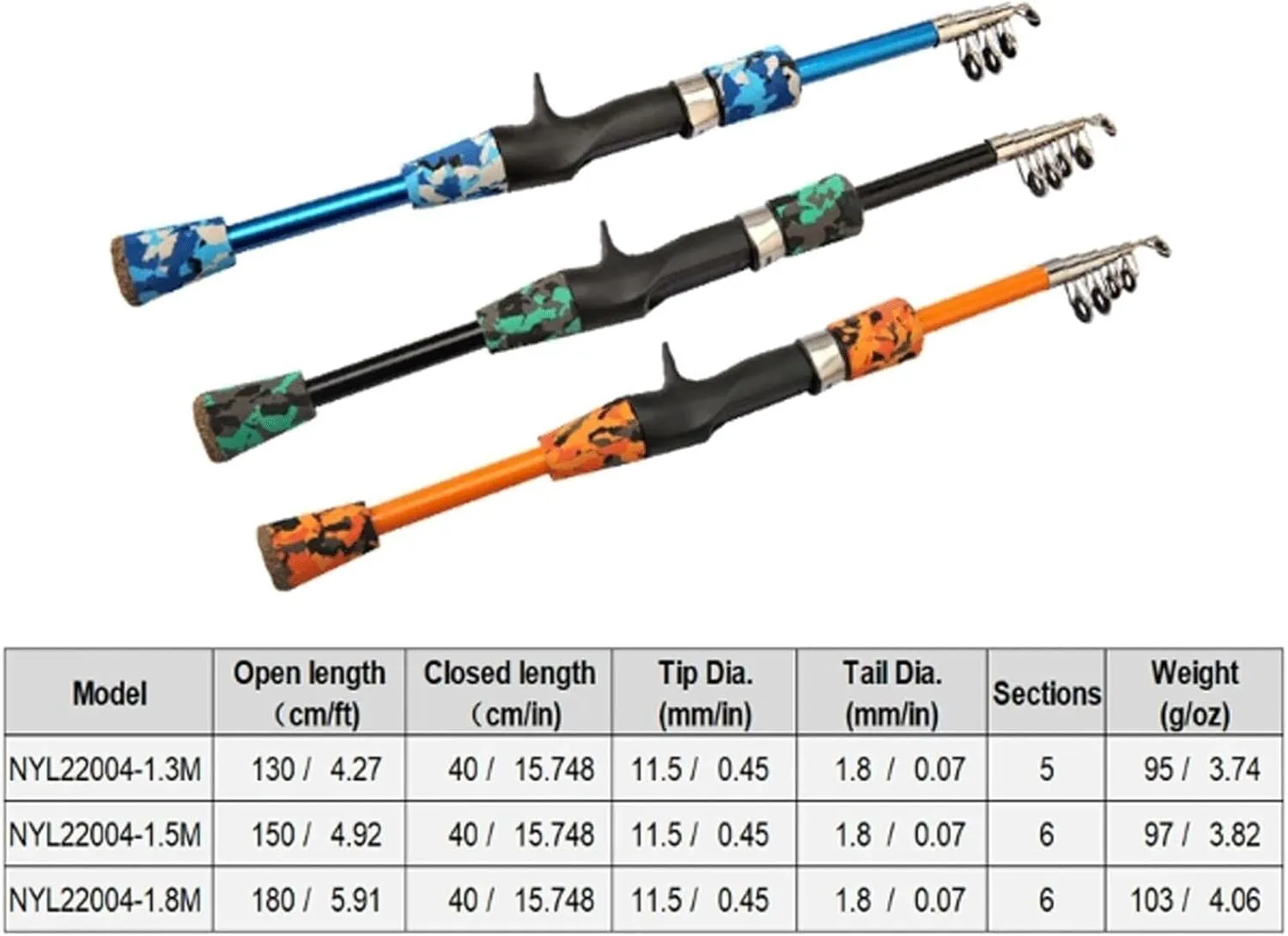 Telescopic Fishing Rod, 1.3m-1.8m Carbon Fiber, Lightweight & Portable, Smooth Ceramic Guides, EVA Handle, Ideal for Bass, Trout & More
