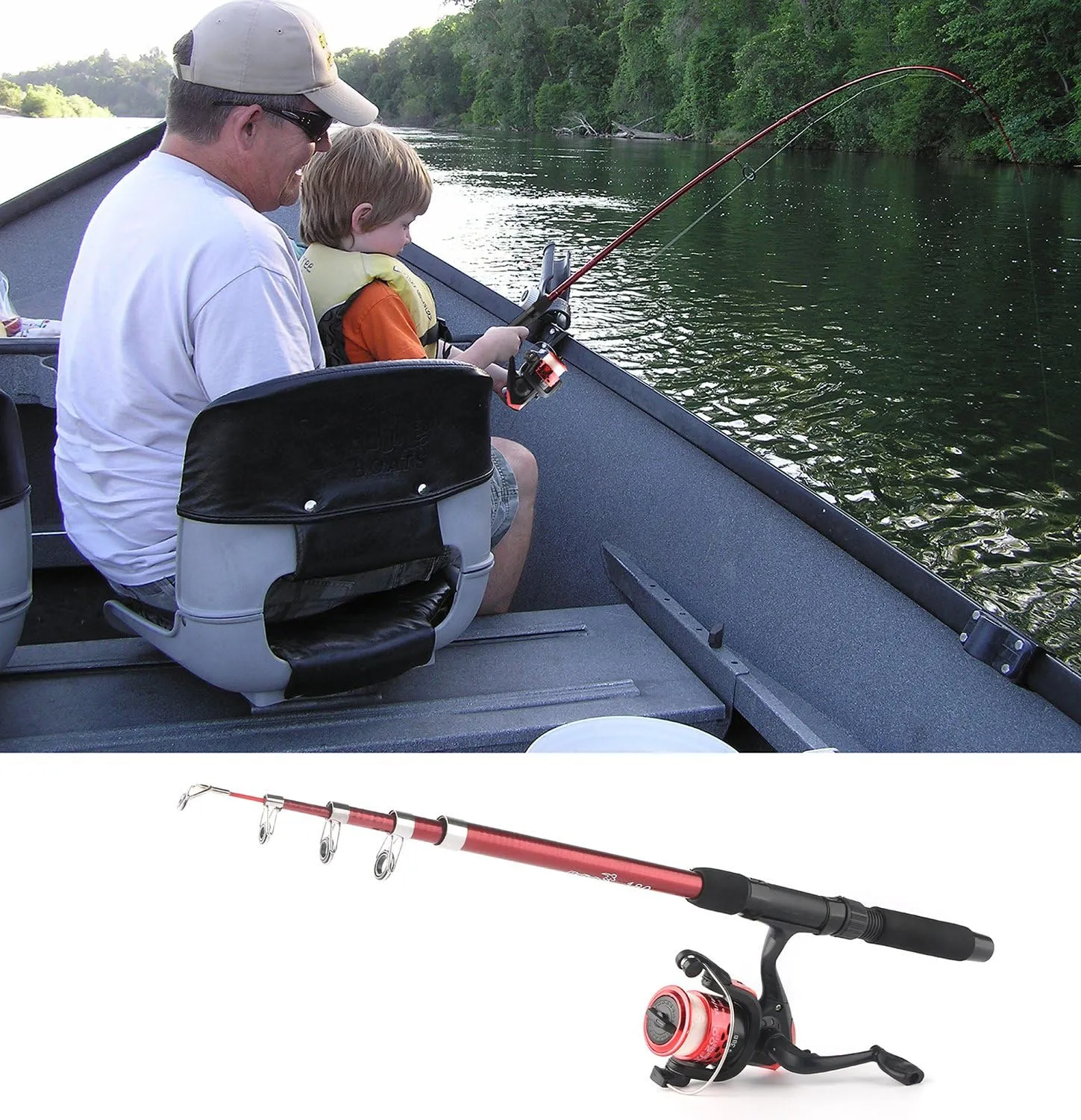 Telescopic Fishing Rod Reel Combo 2pcs 5.9FT/6.89FT Collapsible Fishing Pole Spinning Reel Lures Tackle Bag All-in-one Fishing Gear Fishing Rod Kit for Beginner Youth Adults Kids