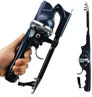 Telescopic Portable Folding Telescopic Stainless Steel Poles with Reel Line Travel Folding Mini Rod for Fish ZSMMFDB