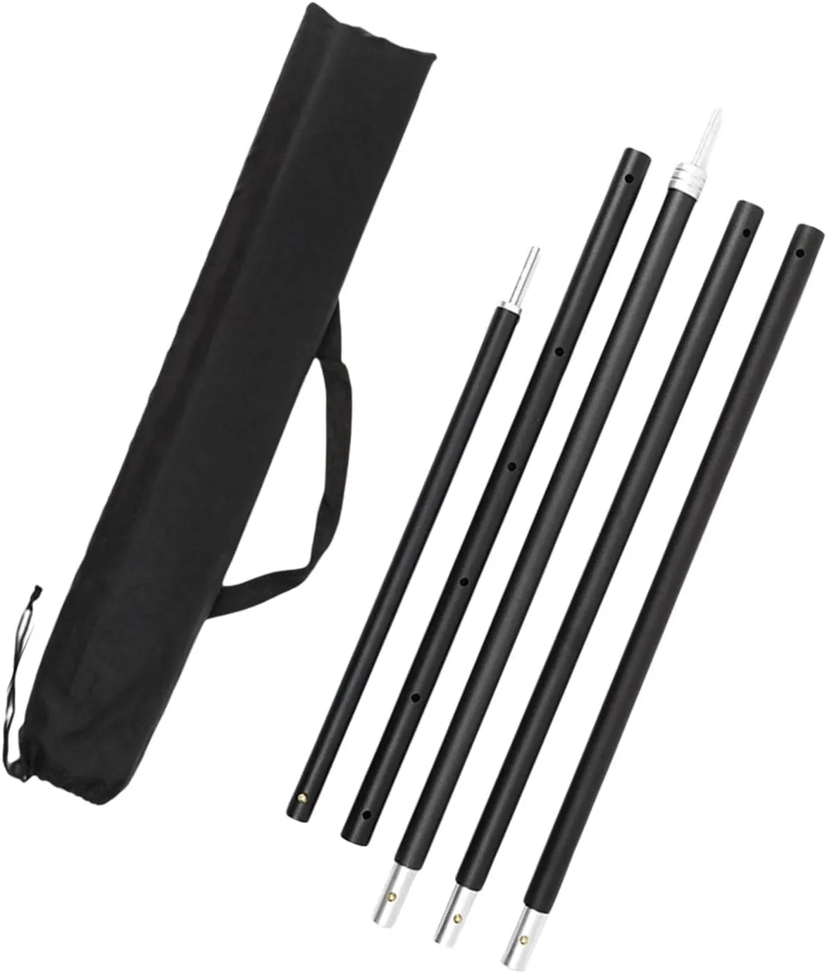 Telescopic Tent Poles Awning Rod Holder Tent Support Rods with Storage Bag Tarp Poles for Beach Hiking