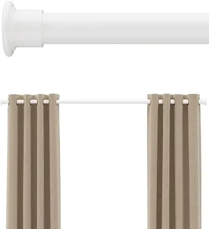 Tension Curtain Rod by EZFurni,42-123 Inches,Heavy Duty Tension Rods for Windows, No Drilling Adjustable Curtain Rod for Patio, Hold Up Blackout Curtains and Non Slip, White