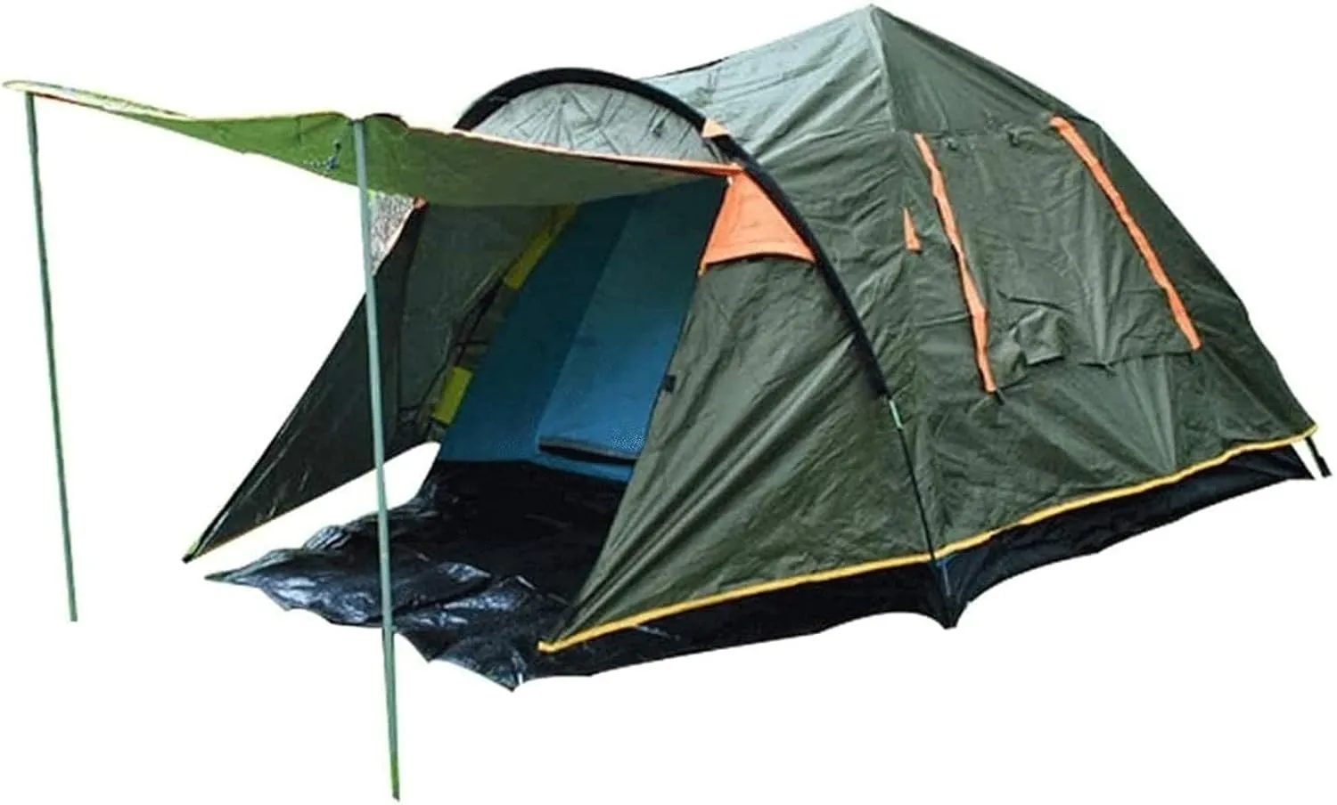 Tent， Double Layer Automatic Tent, Waterproof Pop Up Double Layer Tent Family Shelter Carry Bag Holiday Tent Color : Green