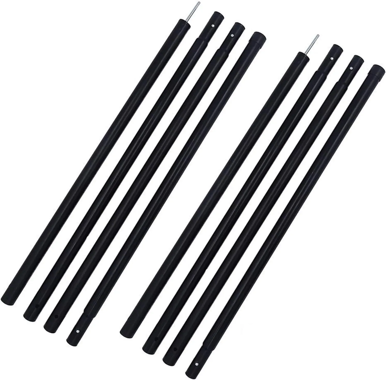 Tent Pole Support Frames Kit Outdoor Support， 2.4m Tarp Poles 240cm Adjustable Heavy Duty Iron Support Pole Shelter Awning Canopy Rod Camping Equipment Outdoor Accessories(1 pair 2.4m poles)
