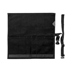 Tent Stakes Bag, Roll Tool Pouch, Canvas Ground Nail Storage Bag, Tent Accessories Organizer for Outdoor Backpacking Travel, Black
