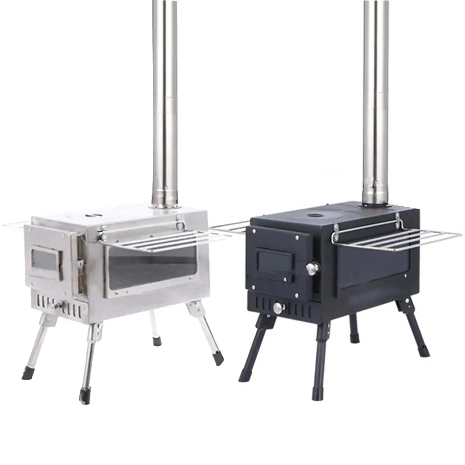 Tent Stove Camping Wood Stove Folding Stoves Fire Wood Heater For Winter Portable Barbecue Stove Grill For Camping Accessories