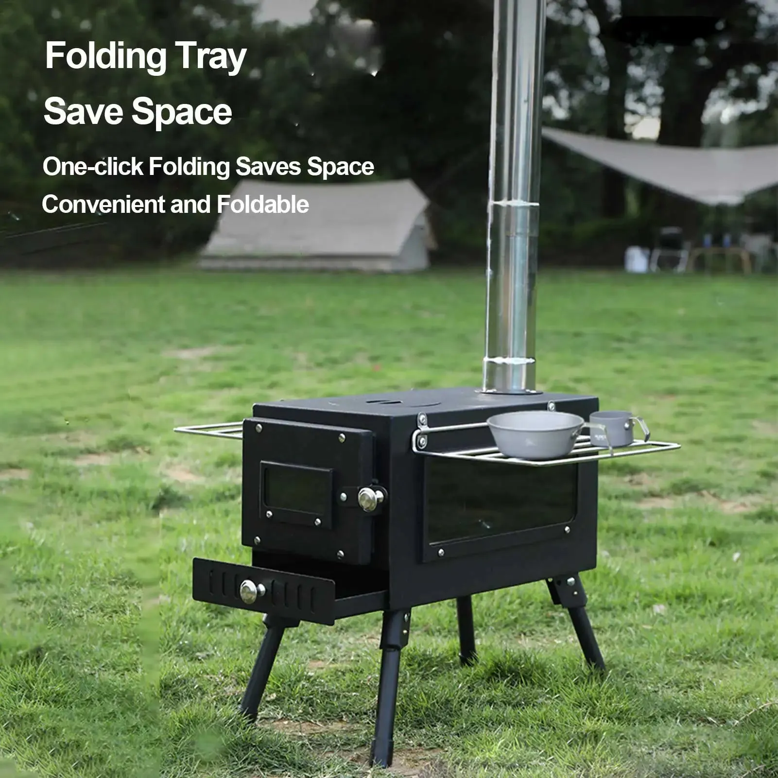 Tent Stove Camping Wood Stove Folding Stoves Fire Wood Heater For Winter Portable Barbecue Stove Grill For Camping Accessories
