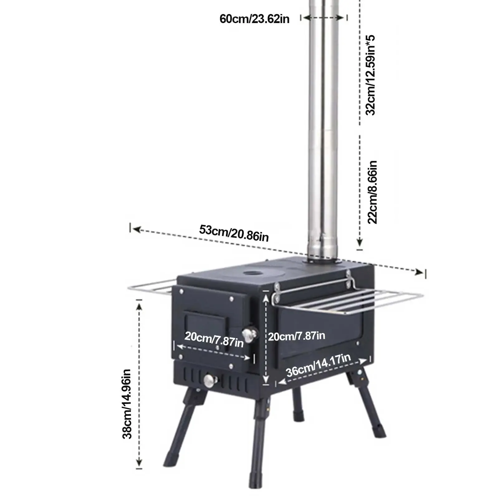 Tent Stove Camping Wood Stove Folding Stoves Fire Wood Heater For Winter Portable Barbecue Stove Grill For Camping Accessories