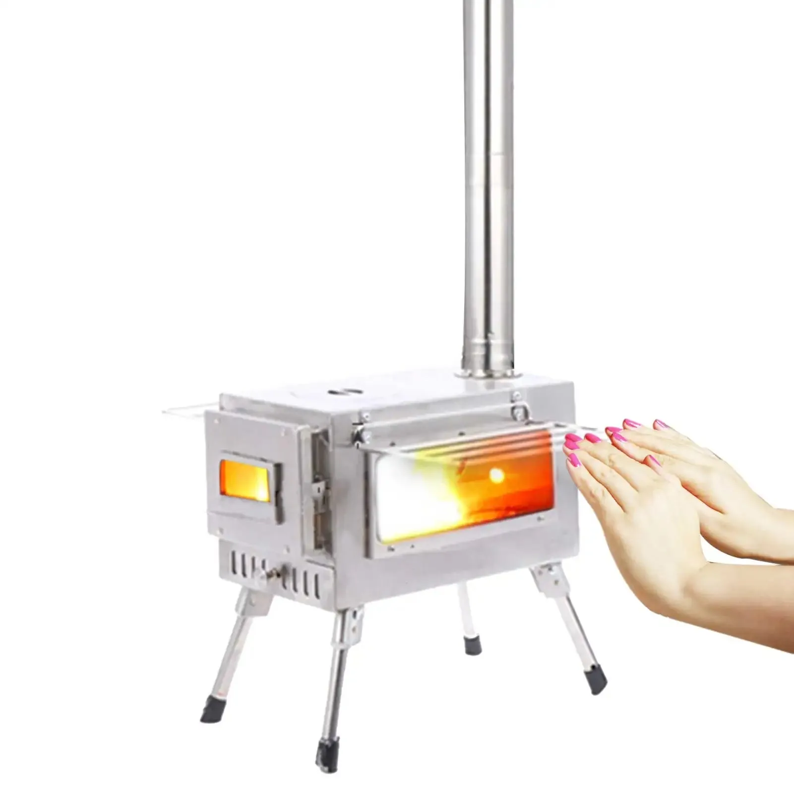 Tent Stove Camping Wood Stove Folding Stoves Fire Wood Heater For Winter Portable Barbecue Stove Grill For Camping Accessories