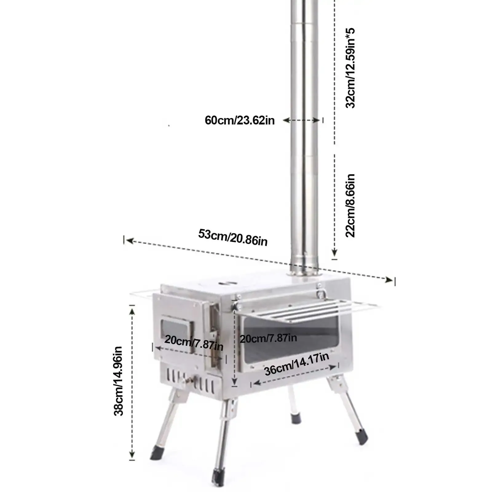 Tent Stove Camping Wood Stove Folding Stoves Fire Wood Heater For Winter Portable Barbecue Stove Grill For Camping Accessories