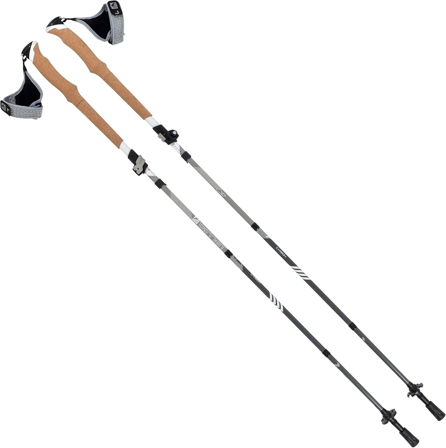 Terrain Alpha Vertex Carbon Trekking Poles, Walking and Hiking Sticks, Night Shade