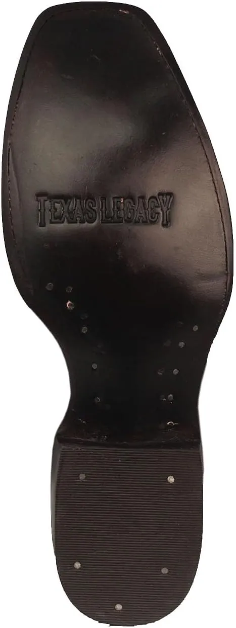 Texas Legacy Mens Rider Light Brown Western Cowboy Boots Leather Harness Square Toe