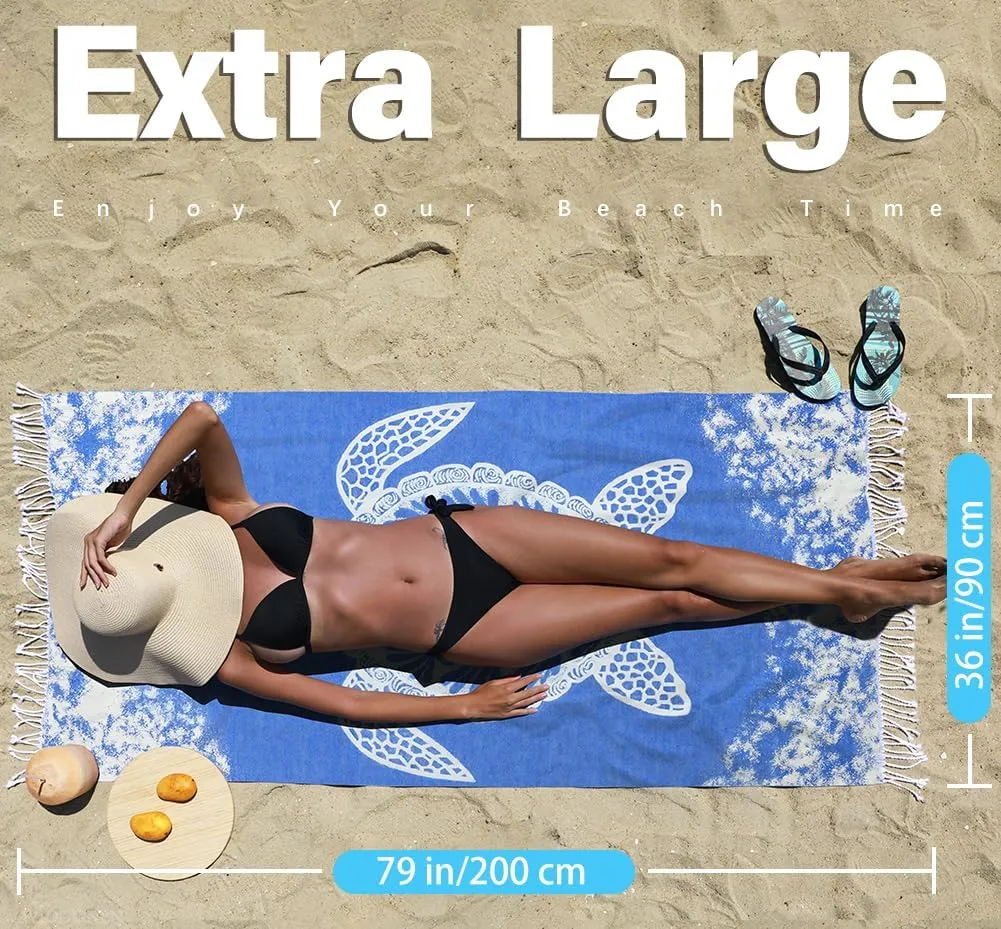 Thin Turkish Beach Towel Lightweight Quick Dry Absorbent Cotton Bathroom Bath Pool Swim Towels Extra Large Oversized Sand Free Beach Accessories Essentials Cloud Gifts for Adult