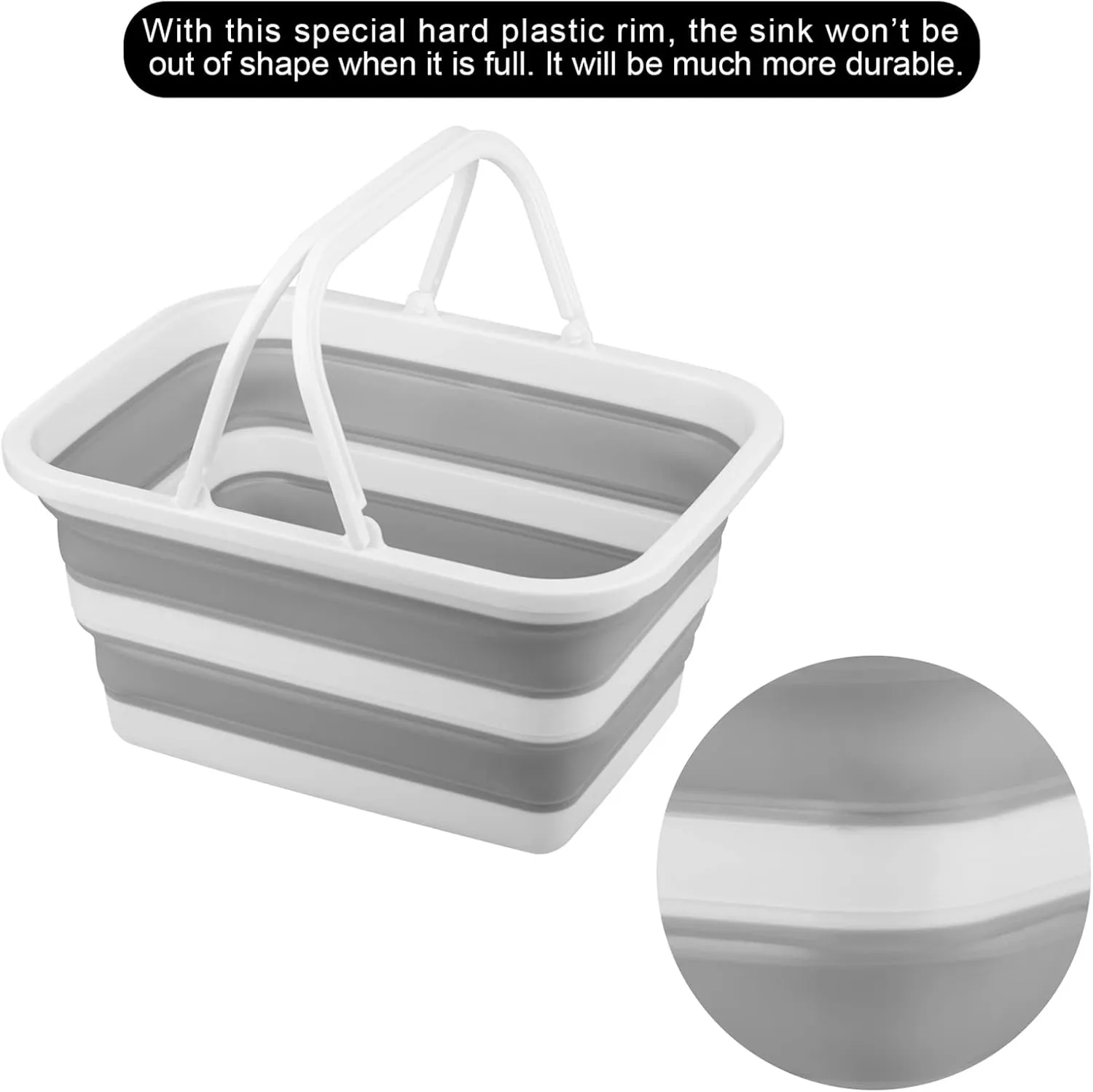 Tiawudi Collapsible Sink with 3.17 Gal / 12L Wash Basin for Washing Dishes, Camping, Hiking and Home