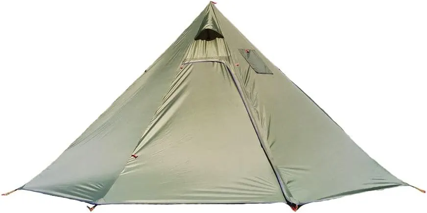 Tipi Hot Tent with Fire Retardant Stove Jack for Flue Pipes, 3~4 Person, Lightweight, Teepee Tents for Family Team Outdoor Backpacking Camping Hiking