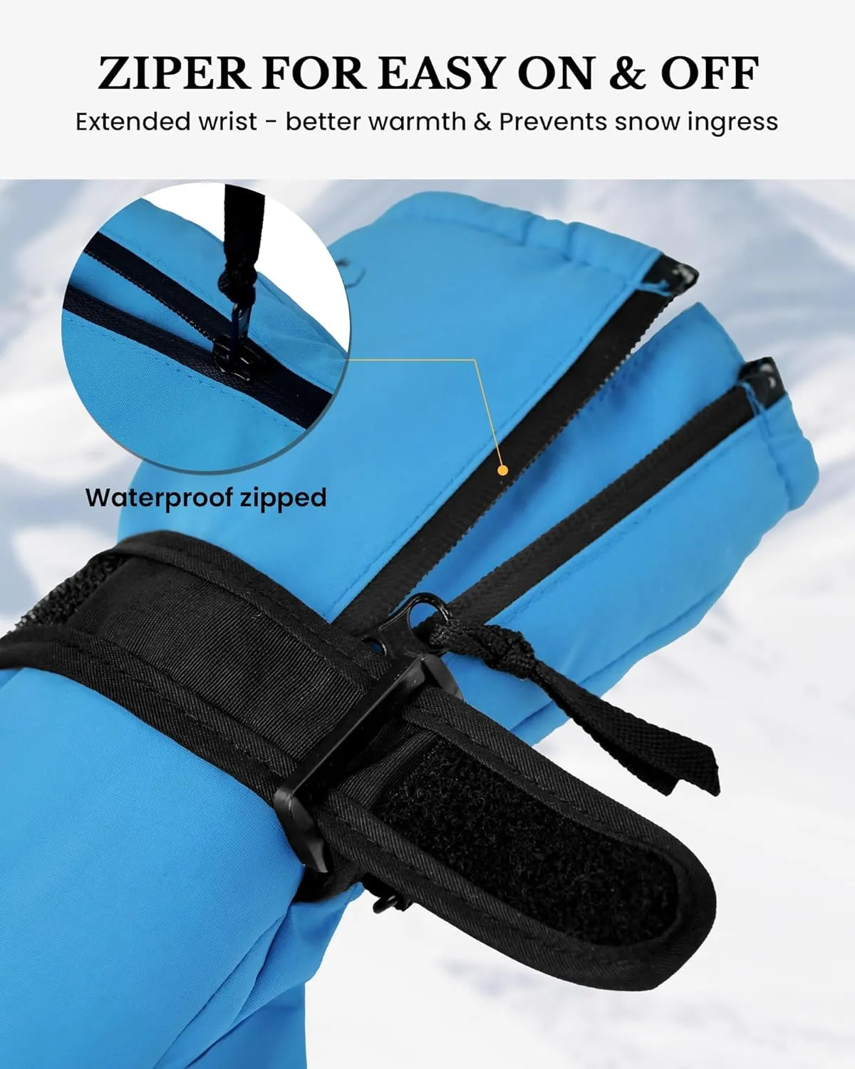 Toddler Kids Snow Mittens Waterproof Ages 2-7, Thinsulate Warm Boys Girls Winter Ski Mittens for Kids