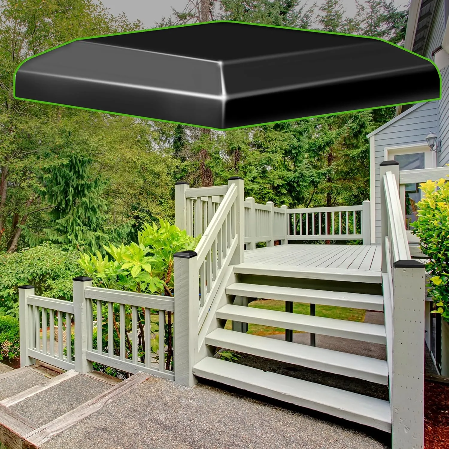 TonGass (24-Pack, Black) True I.D. 6"x6" Wood Fence Post Caps - Wooden Fence Cover Deck Post Cap, Durable Plastic Water-Proof and UV-Proof, Protect Wooden Poles from Cracking and Rotting