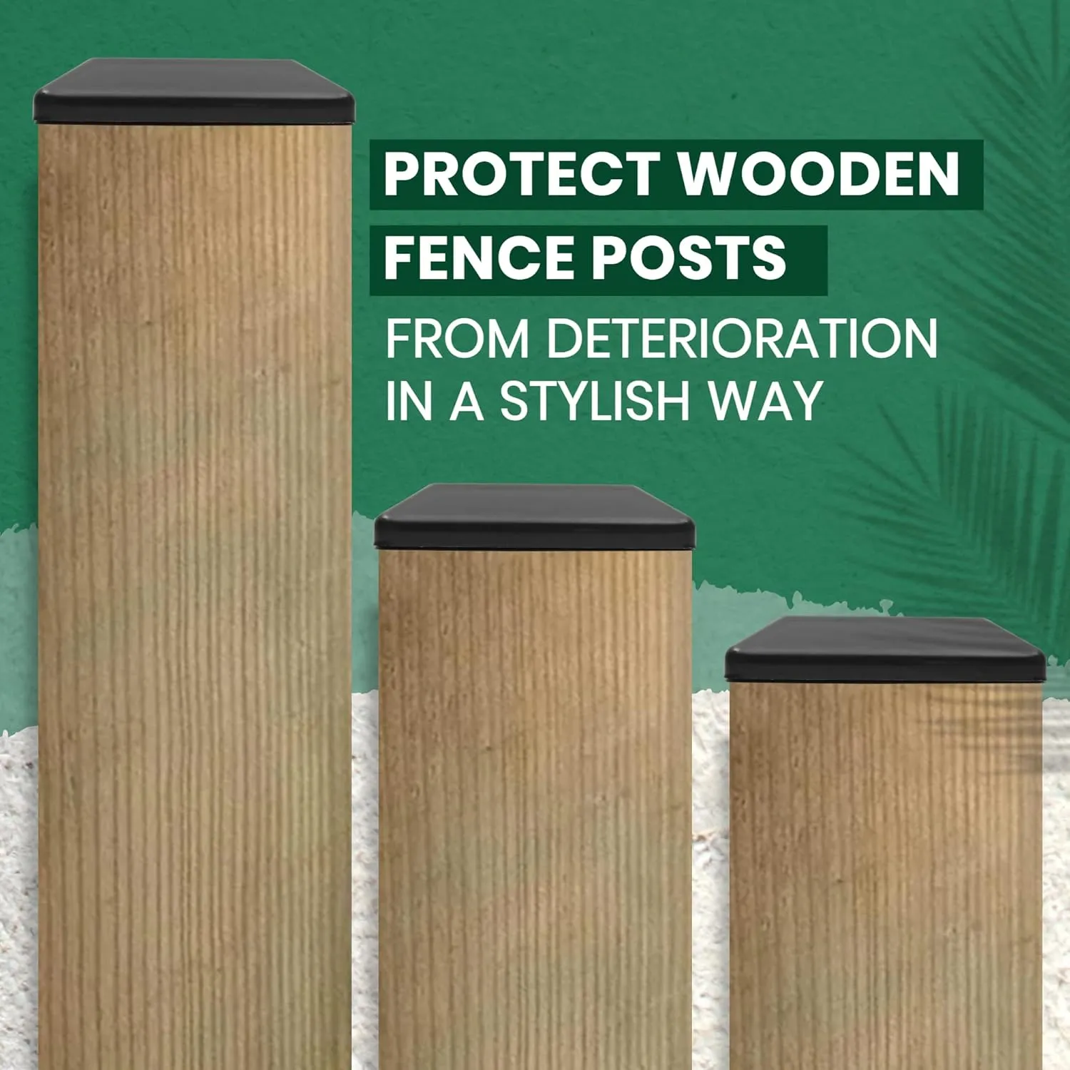 TonGass (24-Pack, Black) True I.D. 6"x6" Wood Fence Post Caps - Wooden Fence Cover Deck Post Cap, Durable Plastic Water-Proof and UV-Proof, Protect Wooden Poles from Cracking and Rotting